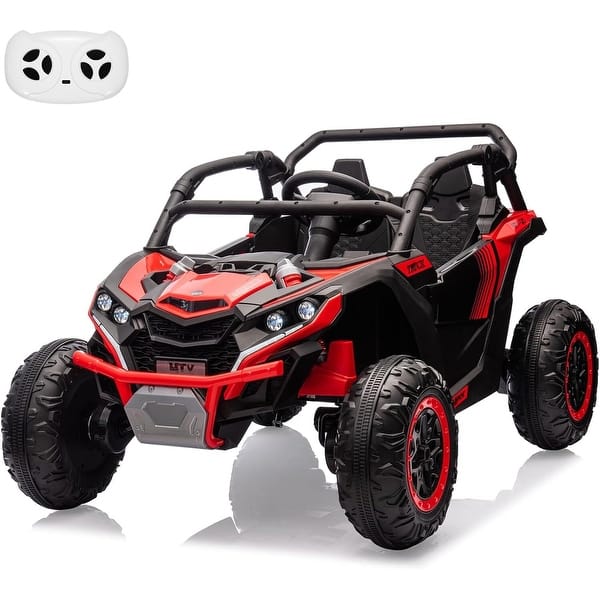 slide 2 of 30, 2 Seater Kids Electric Utv, 24V 4WD Ride On Car with Remote Control Red