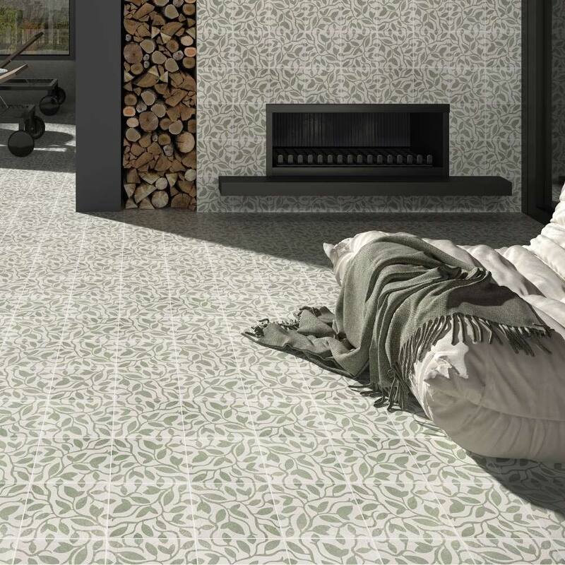 The Tile Life Verity Vine 8x8 Matte Patterned Porcelain Floor & Wall Tile