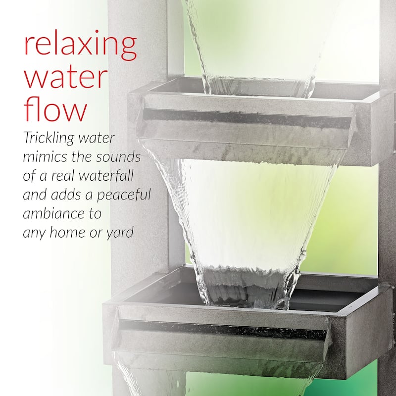 Alpine Corporation 43-inch Multi-tier Industrial Metal Patio Fountain