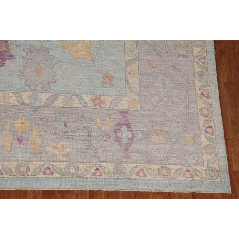 Turkish Oushak Vegetable Dye Turkish Large Rug Handmade Wool Carpet - 10'2"x 13'7"