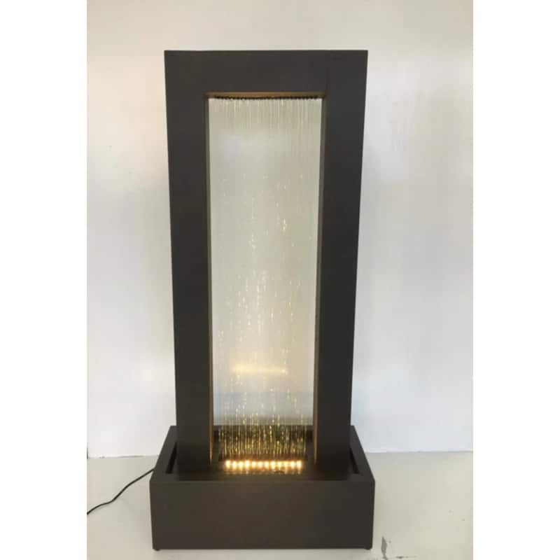 LED Lighted Rectangular Cascading Rainfall Waterfall Fountain - 42.5"