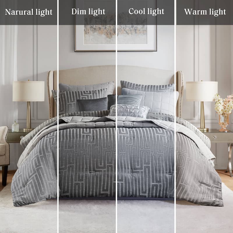 Madison Park Royce 10 Piece Luxury Jacquard Comforter Set