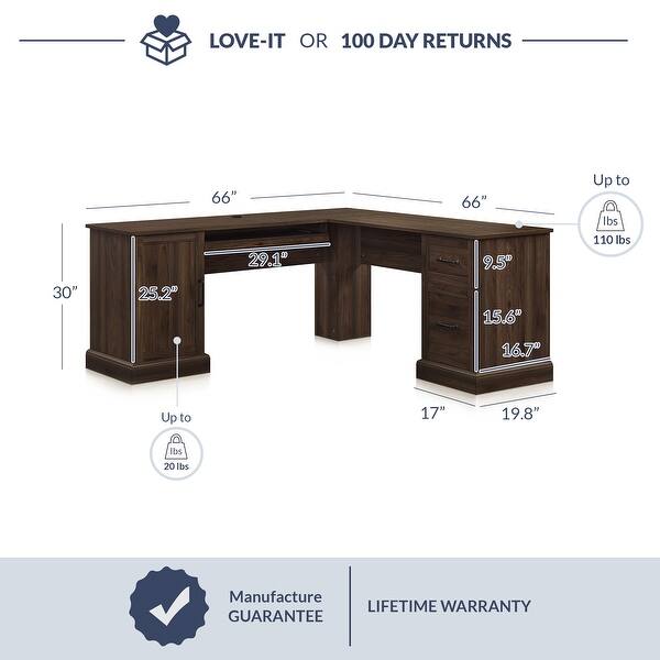 BELLEZE Barlow LShaped Home Office Desk, 5 Colors Bed Bath & Beyond