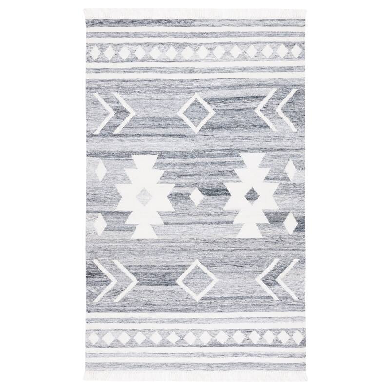 SAFAVIEH Handmade Kilim Apollo Rustic Boho Tribal Rug - 7' Square - Grey/Ivory