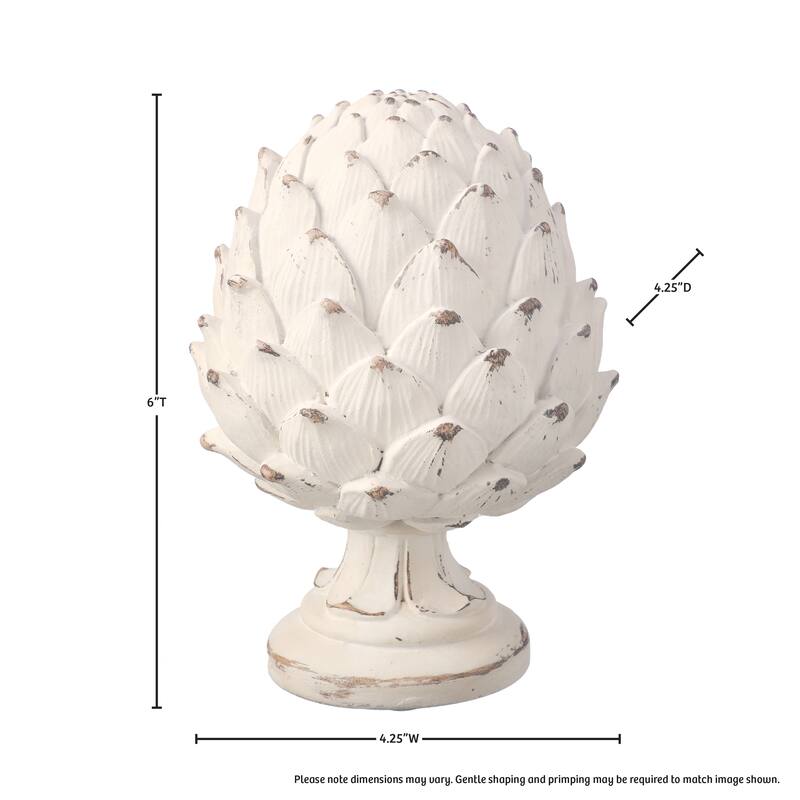 6" Resin Weathered Artichoke Pedestal