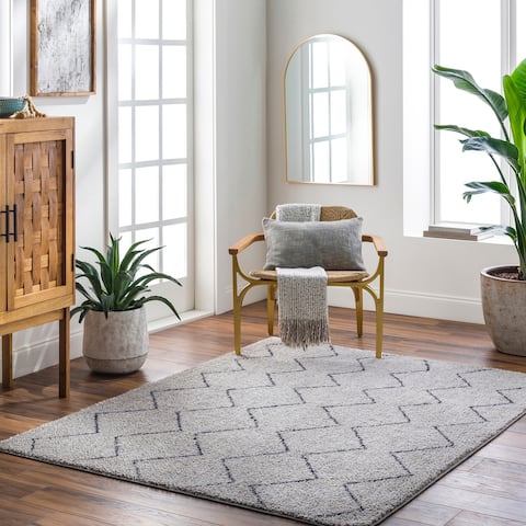 Lykke Machine Washable Zigzag Stripe Area Rug