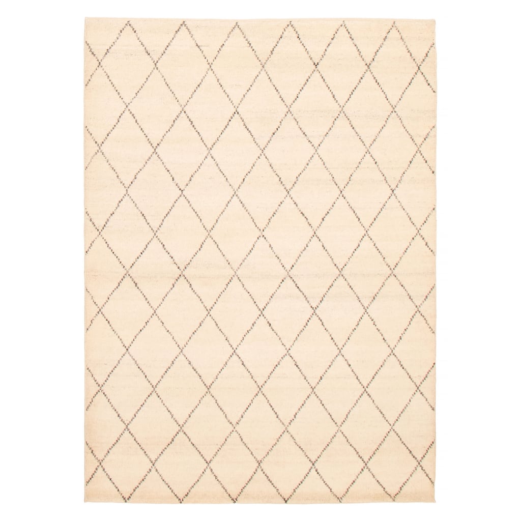 ECARPETGALLERY Hand-knotted Tangier Cream Wool Rug - 5'3 x 7'8
