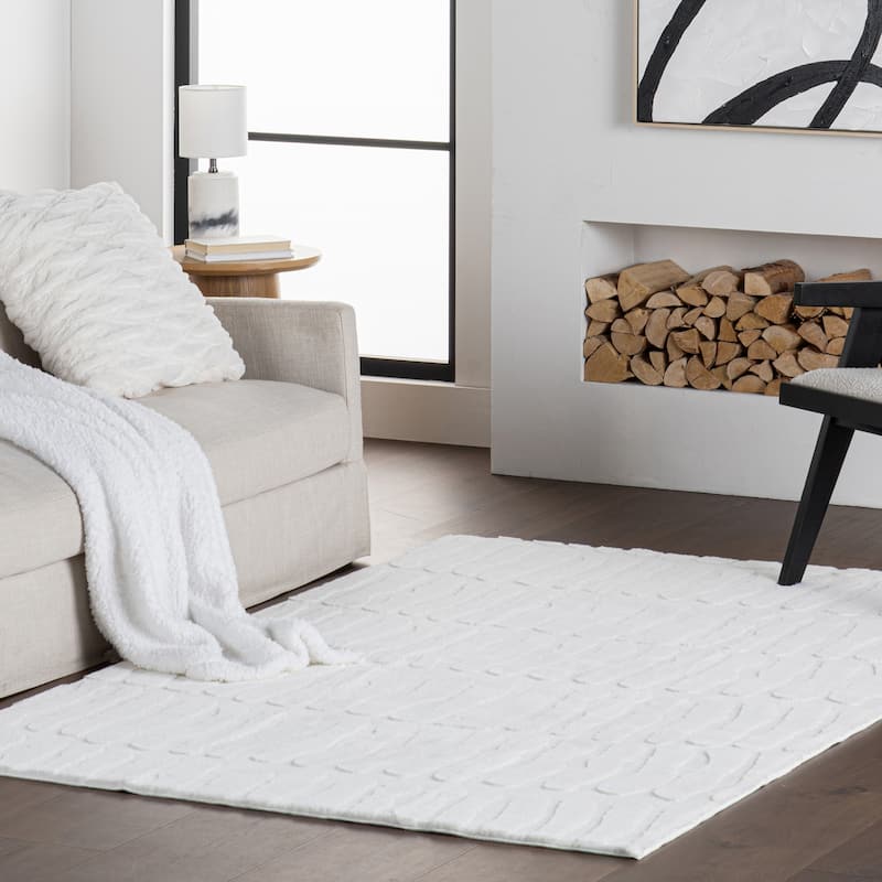 Nuloom Tavina Solid Cloud Washable Area Rug - 6' x 9' - Off White