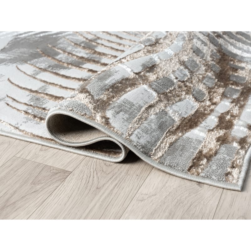 Empire Collection Brown/Gray Tropical Area Rug