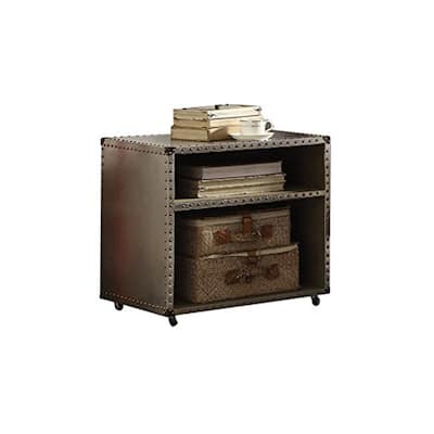 Rustic Nightstand with USB Port - Modern Bedside Table with Storage & Casters