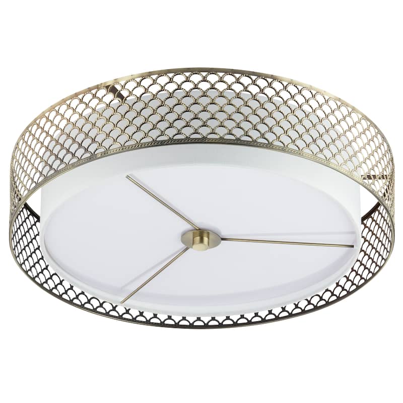 River of Goods Leyla Brushed Gold Metal 18.25-inch Semi-Flush Mount Ceiling Light - 18.25" x 18.25" x 6.375"