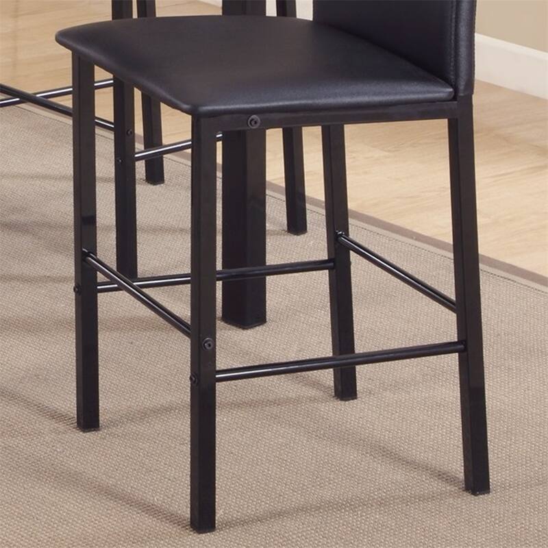 Metal Counter Height Dining Chairs with Black Metal Frame, Set of 4