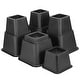 preview thumbnail 1 of 3, 8 Pcs Adjustable Bed & Furniture Risers Black