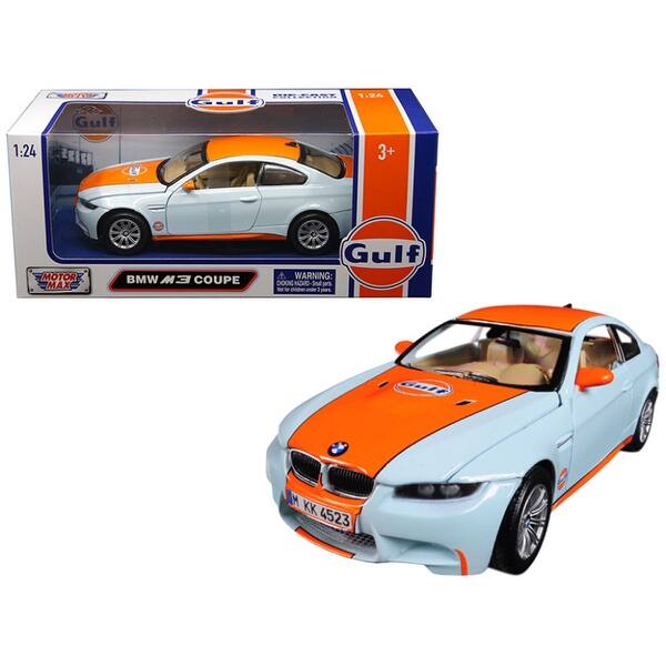 Shop Bmw M3 Coupe With Gulf Livery Light Blue With Orange Stripe 1 24 Diecast Model Car By Motormax On Sale Overstock 25520070