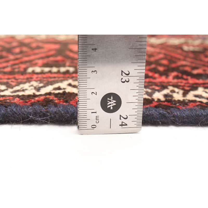 ECARPETGALLERY Hand-knotted Baluch Red Wool Rug - 3'3 x 6'1