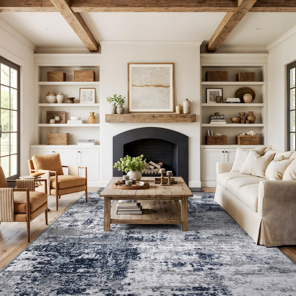 World Rug Gallery Distressed Abstract Area Rug