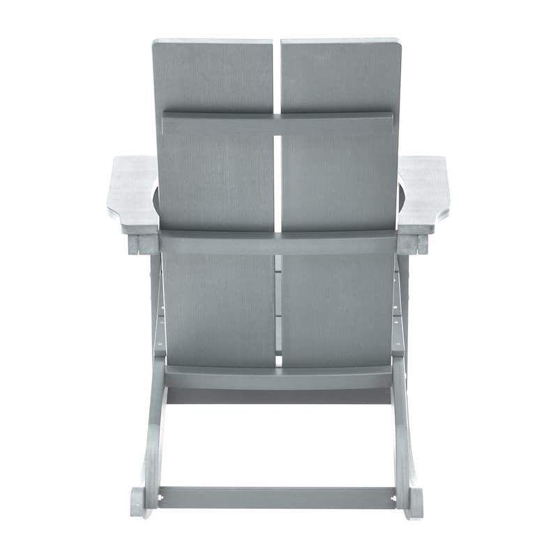 Modern 2-Slat Adirondack Poly Resin Rocking Chair for Indoor/Outdoor Use
