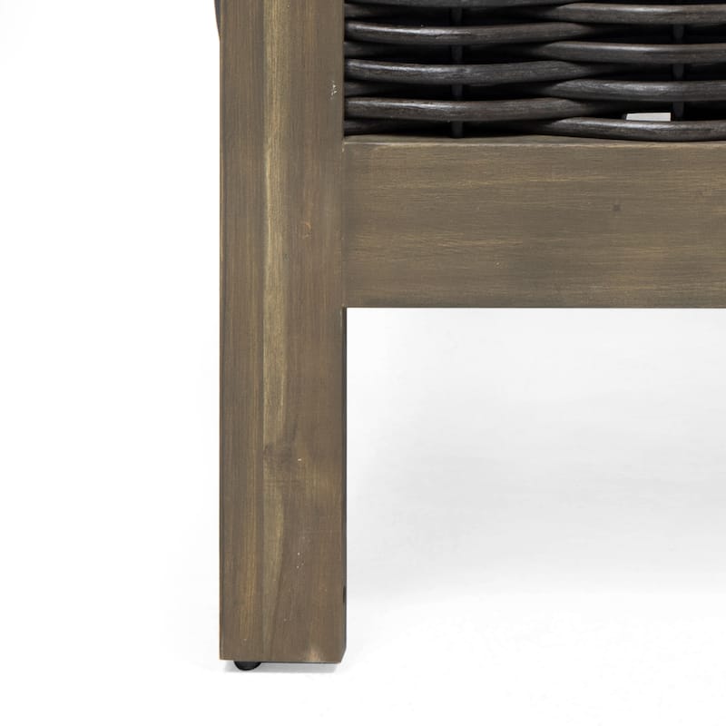 Linwood Outdoor Acacia Wood and Wicker Club Chair by Christopher Knight Home - N/A