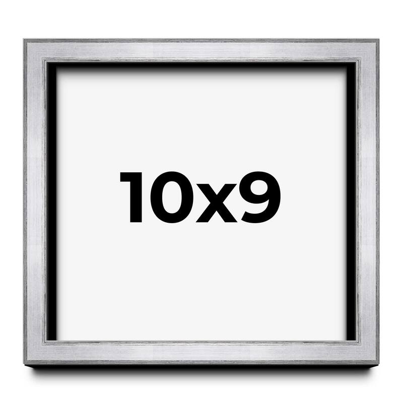 10x9 Shadow Box Frame Silver | 1.375 Inches Deep Real Wood