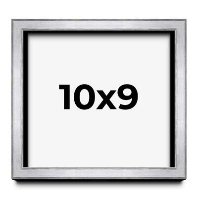 10x9 Shadow Box Frame Silver | 1.375 Inches Deep Real Wood