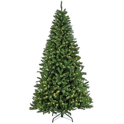 National Tree Company 7.5 ft. Pre-Lit Crater Pine Tree with LED Lights - 7.5 Foot