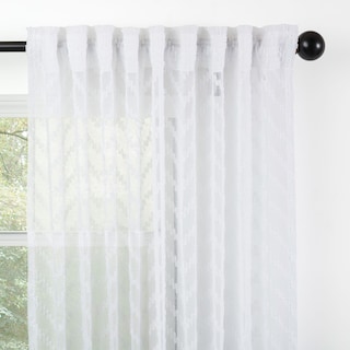 Chanasya ZigZag Textured Sheer Kitchen Bedroom Window Curtain (Set of 2)