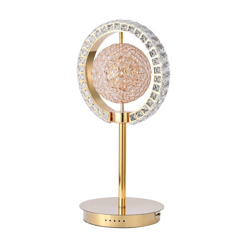 Gold Metal LED Table Lamp With Clear Crystals Bed Bath & Beyond