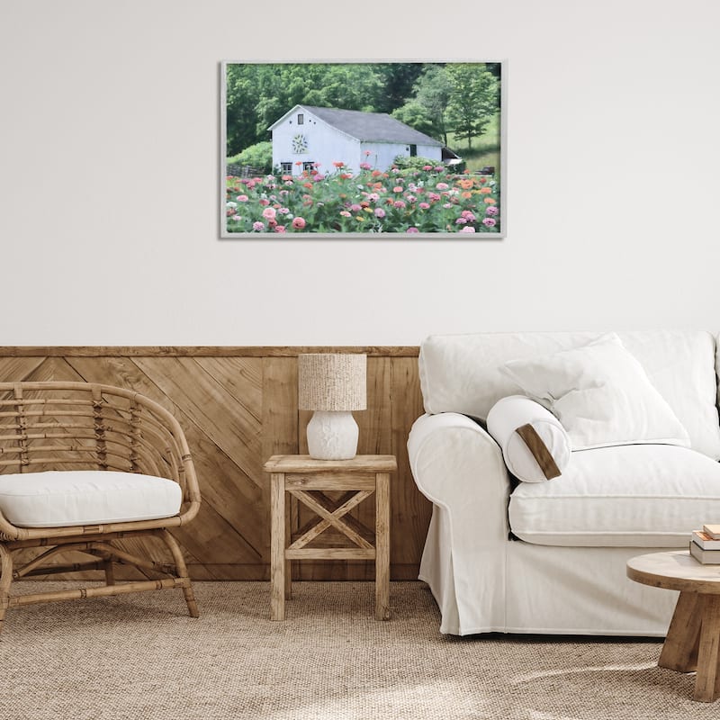 Stupell Countryside House in Garden Framed Giclee Art Design By Lori Deiter