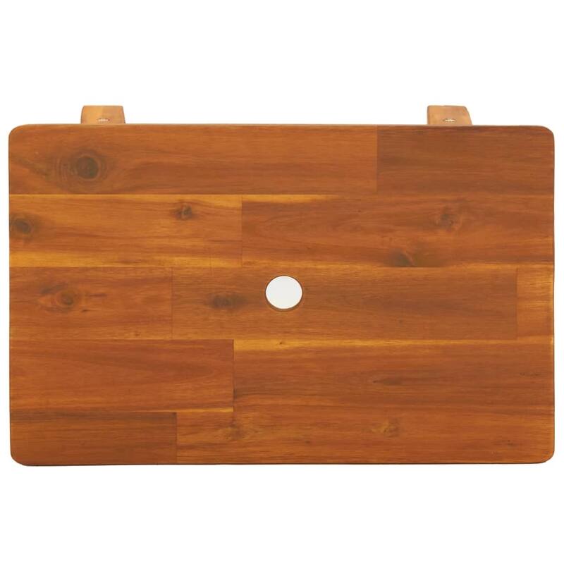vidaXL Stool 17.7"x11.4"x17.7" Rectangular Solid Wood Acacia