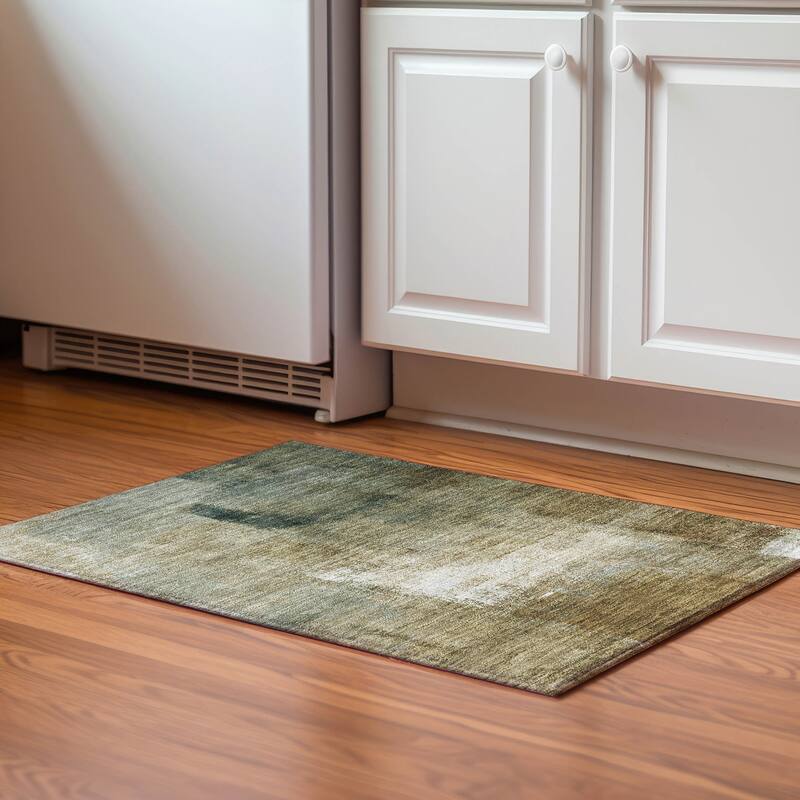 Premium Washable Super Soft Brushstrokes Abstract Mayfield Rug - Brown - 1' 8" x 2' 6" - Rectangle