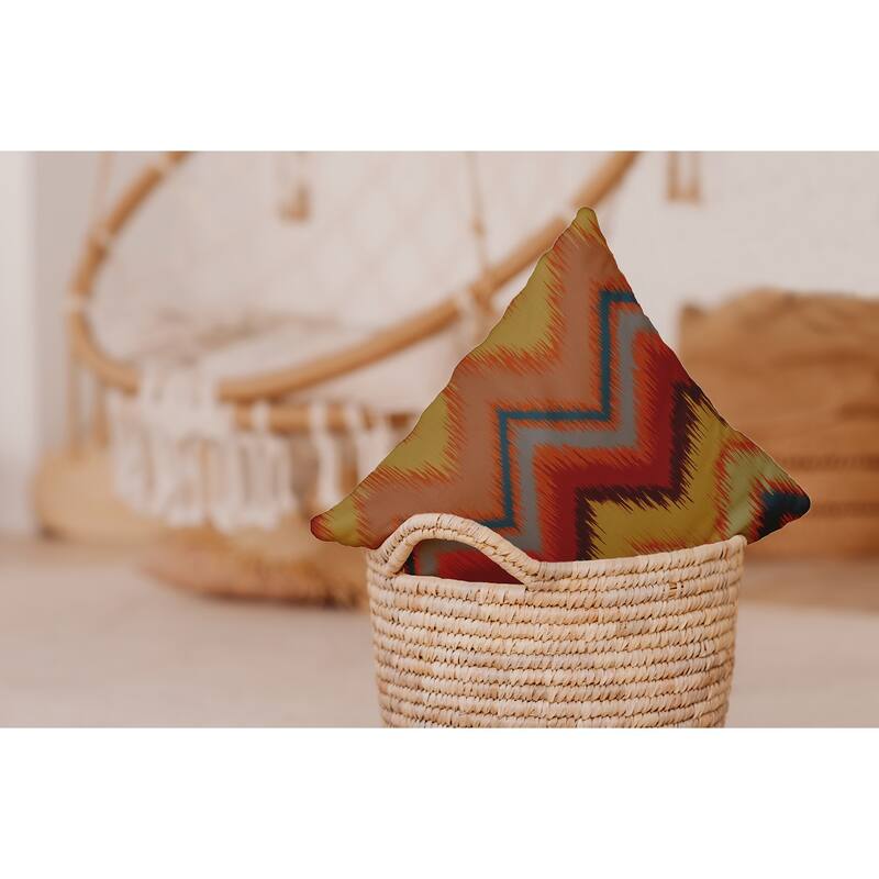 Ikat Chevron Decorative Throw Pillow