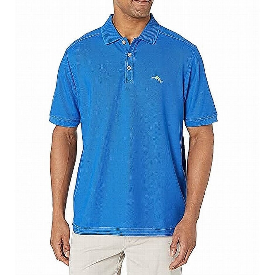 Shop Tommy Bahama Mens Shirt Blue Big Size 3xl Islandzone Piqued