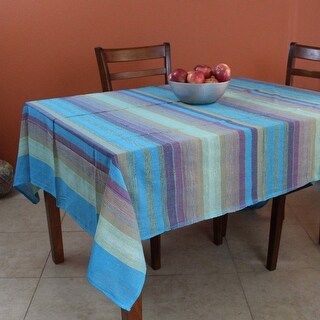 Overstockstriped Cotton Tablecloth Rectangle Lightweight Bedspread Twin Full Blue Green Brown Red Tan 60x90 85x100 Blue 60 X 90 Dailymail
