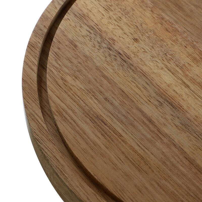 MegaChef Acacia Wood Multi-Function Cake Stand with Glass Dome Lid