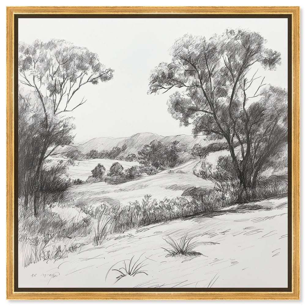 Charcoal Countryside Canvas by Art Remedy