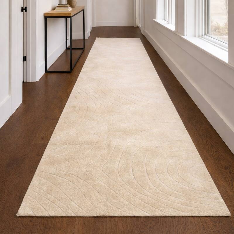 ECARPETGALLERY Somos Modern Machine Washable Area Rug - Cream - 2'8 x 8'0