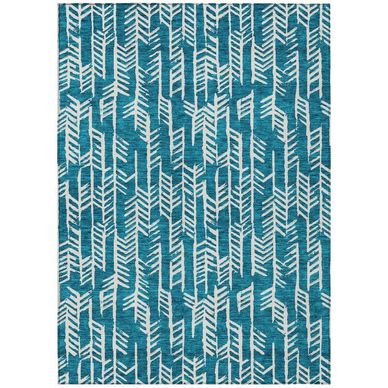 HomeRoots Tribal Transitional Rectangle Outdoor Rug