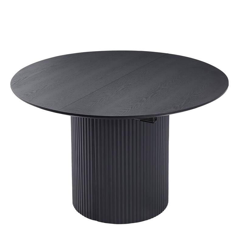 Solid Top Kitchen Oval Expandable Dining Table