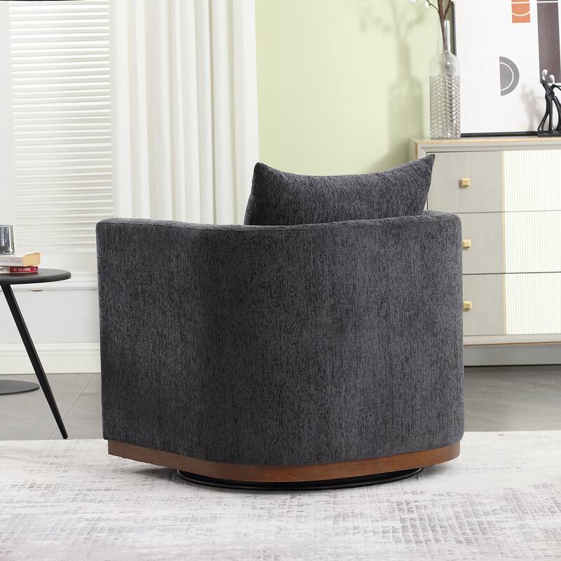 360 Degree Swivel Barrel Chair - Chenille Accent Sofa Chair for Living Room