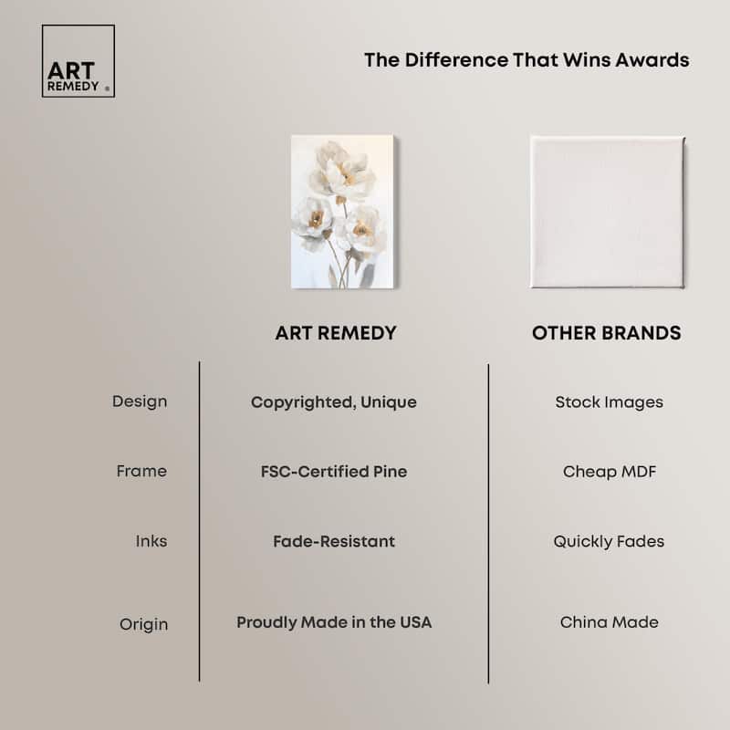 Silvered Flora II Canvas by Art Remedy, Gallery Wrapped