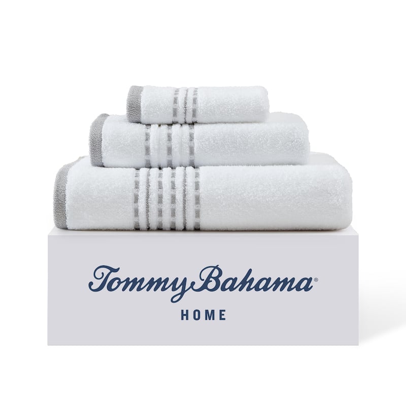 Tommy Bahama Cliff Side Cotton 3 Piece Towel Set - 3 Piece - Grey