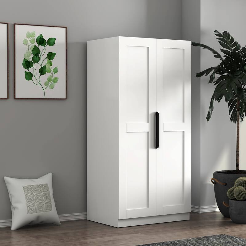Double Door Pantry Cabinet, Freestanding Buffet Cupboards Sideboard w/ Shelves, Kitchen Pantry Storage Cabinet for Dinning Room
