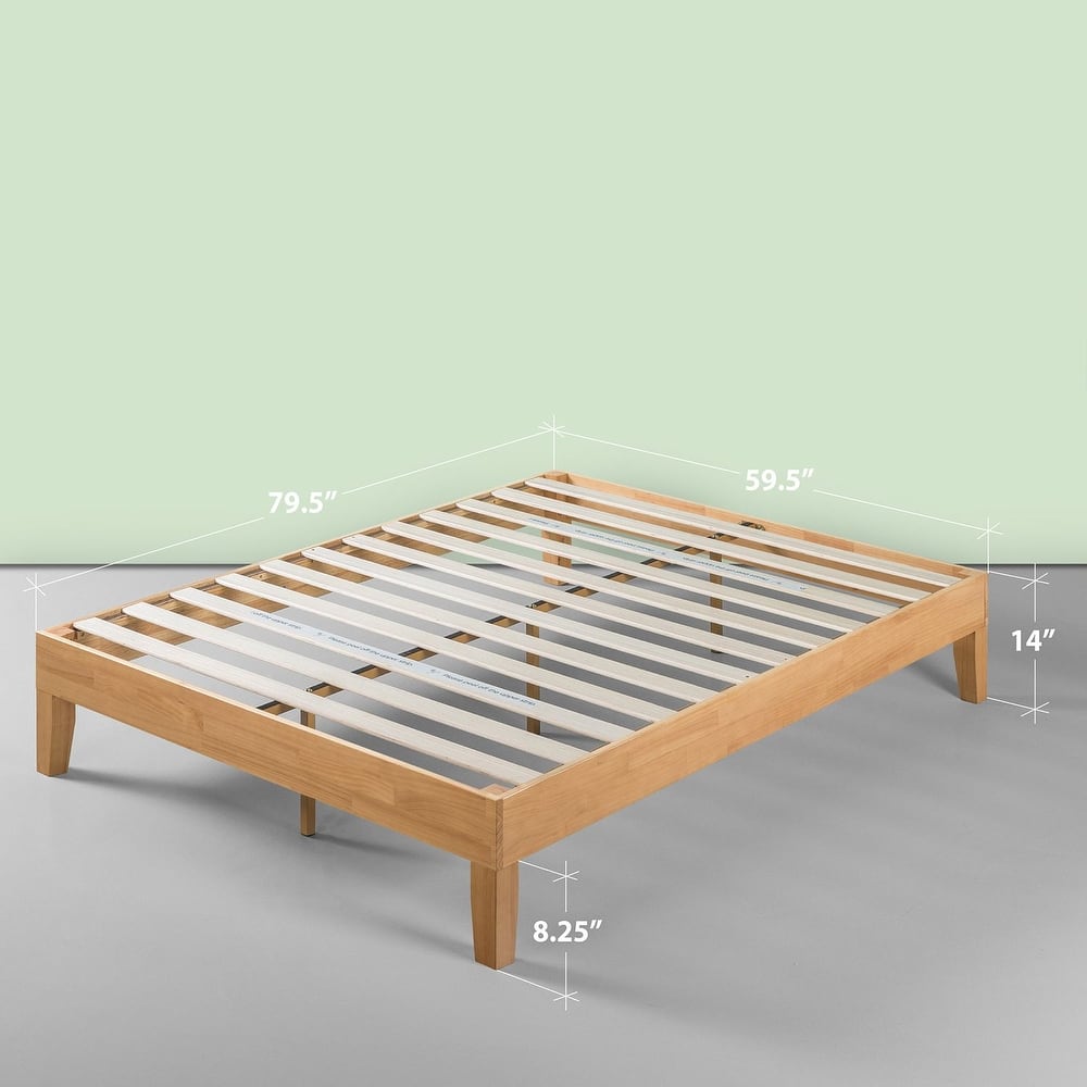 Priage by Zinus Deluxe Solid Pine Wood 14-inch Platform Bed