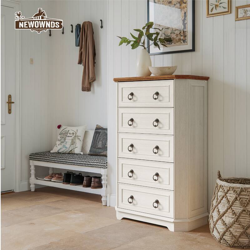 Farmhouse Wooden Dresser with Charging Station