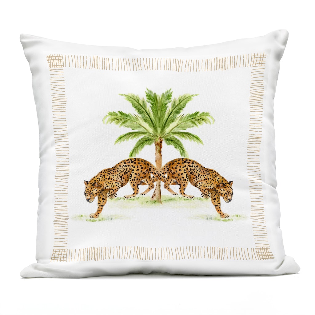 Stupell Symmetrical Stepping Cheetahs Printed Outdoor Throw Pillow Design by Janet Tava
