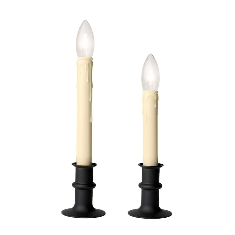Battery Operated Bi-Directional LED Adjustable Candle 2-pack or 4-pack - Black Onyx 2-Pack