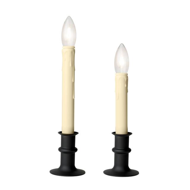 Battery Operated Bi-Directional LED Adjustable Candle 2-pack or 4-pack - Black/Ivory