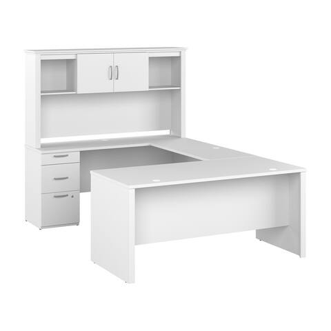 Logan 65W U Shaped Desk with Hutch by Bestar