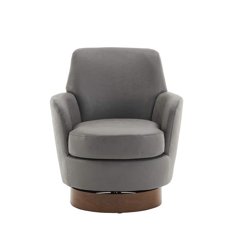 Swivel Barrel Chair, Swivel Accent Chairs Armchair,Round Barrel Chairs - Grey