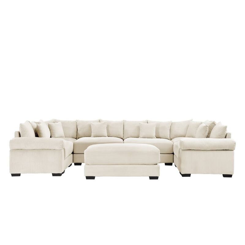 137.7'' Oversized U-shaped Modular Sectional Sofa,Convertible Sectional Couches with an Ottoman